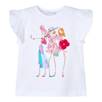 T-Shirt Mädchen Pailletten Tüll