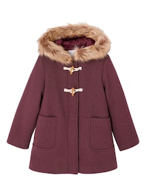 Mädchen Dufflecoat mit Kapuze & Knebelknöpfen