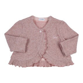 Strickjacke mit Lurex Rüschen Rippqualität