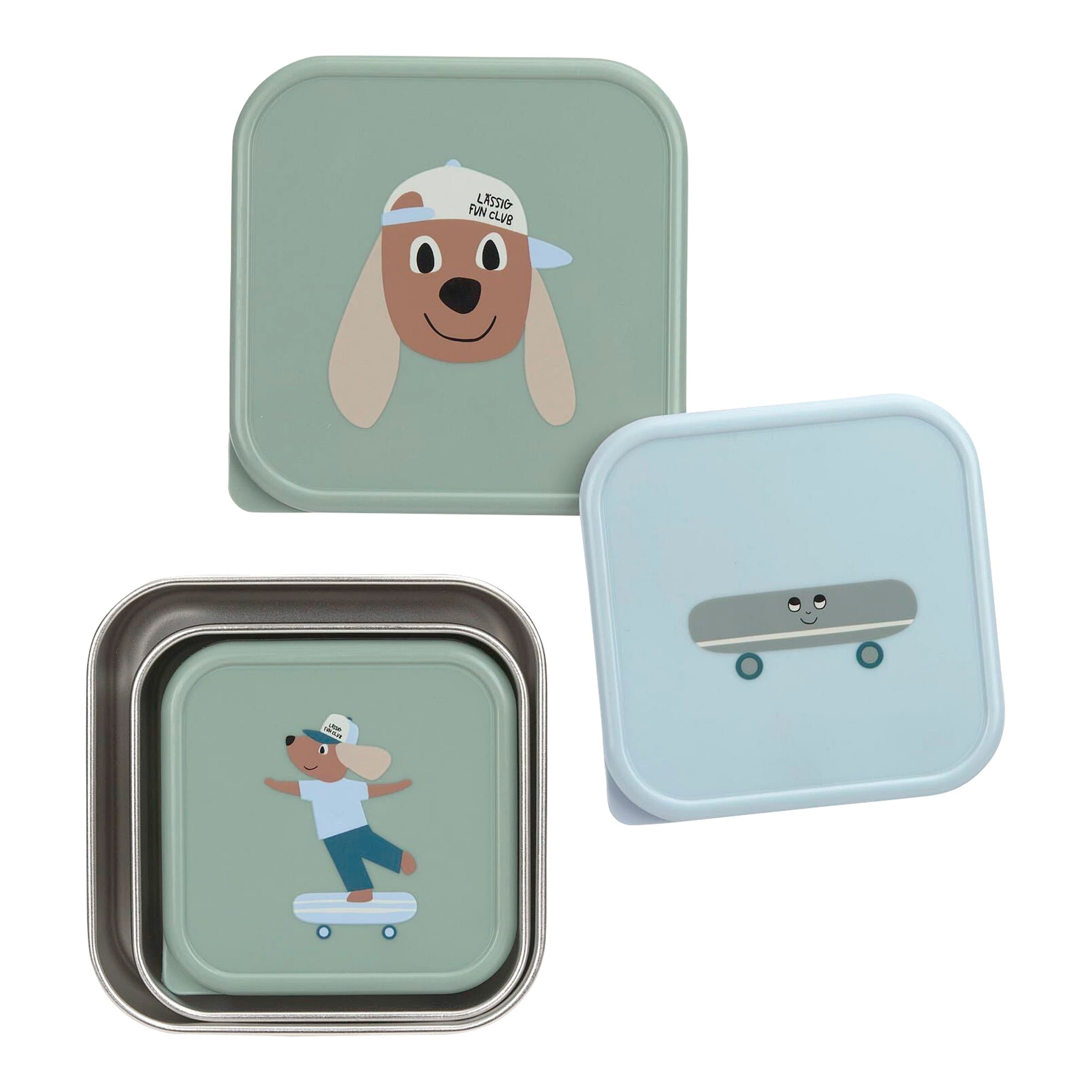 3-tlg. Snackboxset aus Edelstahl