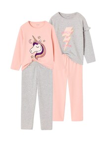 2er-Pack Schlafanzüge EINHORN Mädchen