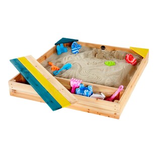 Sandkasten mit Aufbewahrungsbox aus Holz