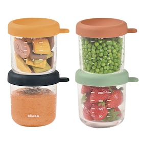 4er-Pack Portionsbehälter aus Glas