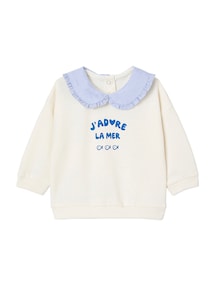 Baby Sweatshirt mit Bubikragen und Recycling-Polyester