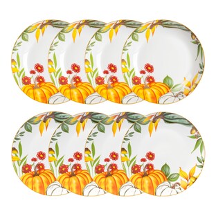 Assiettes plates et creuses Automne d’or, 8 pièces