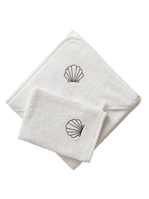 Baby Kapuzenbadetuch & Waschhandschuh