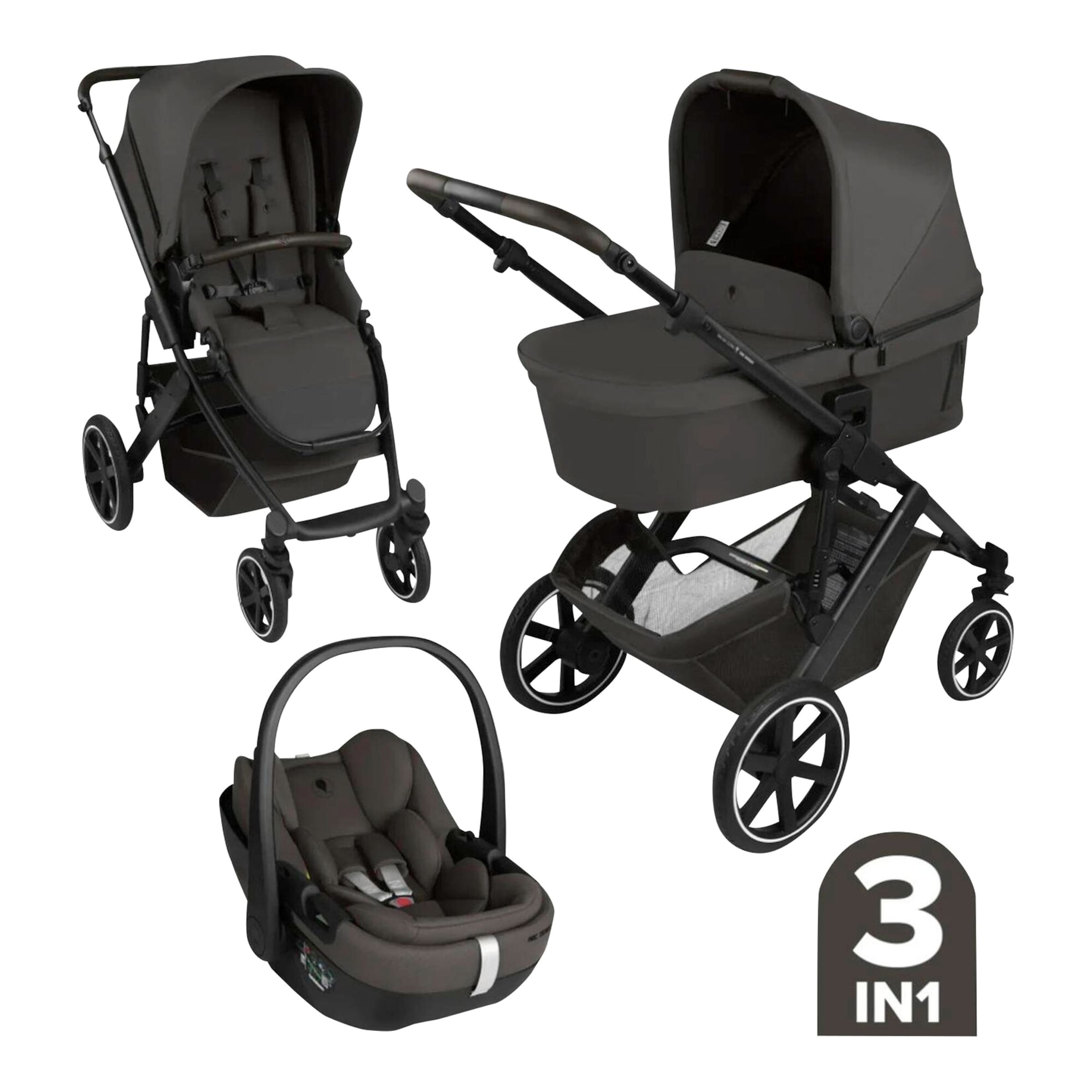 Abc Design Kombikinderwagen Salsa Core Trio-Set inkl. Babyschale Calla grau