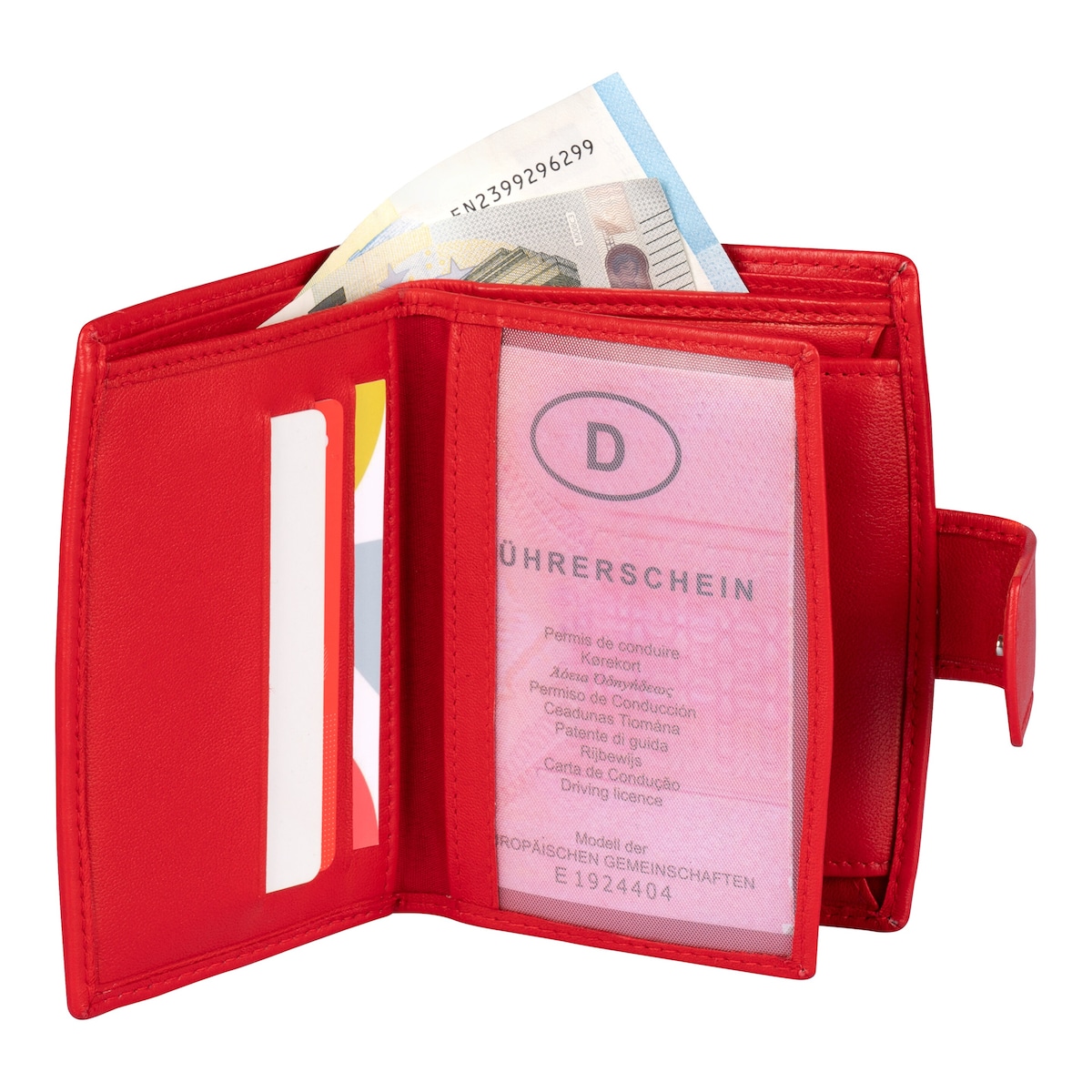 wedolina - Leren portemonne “Barbara” - rood