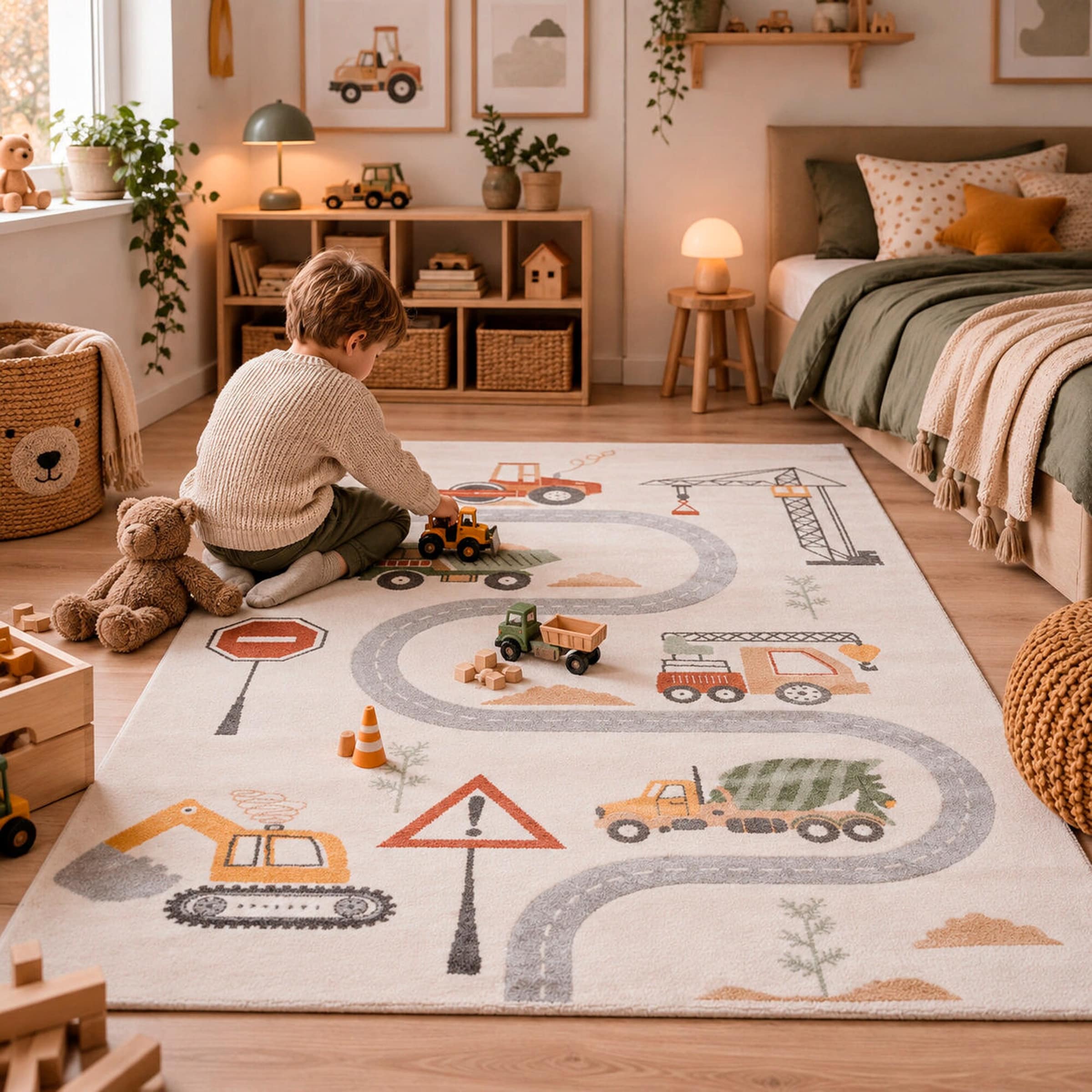 Pergamon Kinder Teppich Maui Kids Baustelle