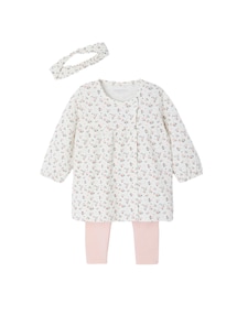 Mädchen Baby Set aus Haarband, Kleid & Leggings