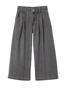 Weite Mädchen Jeans mit Bundfalten, Bundweite verstellbar