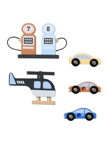 Parkgarage mit 3 Ebenen und Aufzug aus Holz FSC® für Kinder