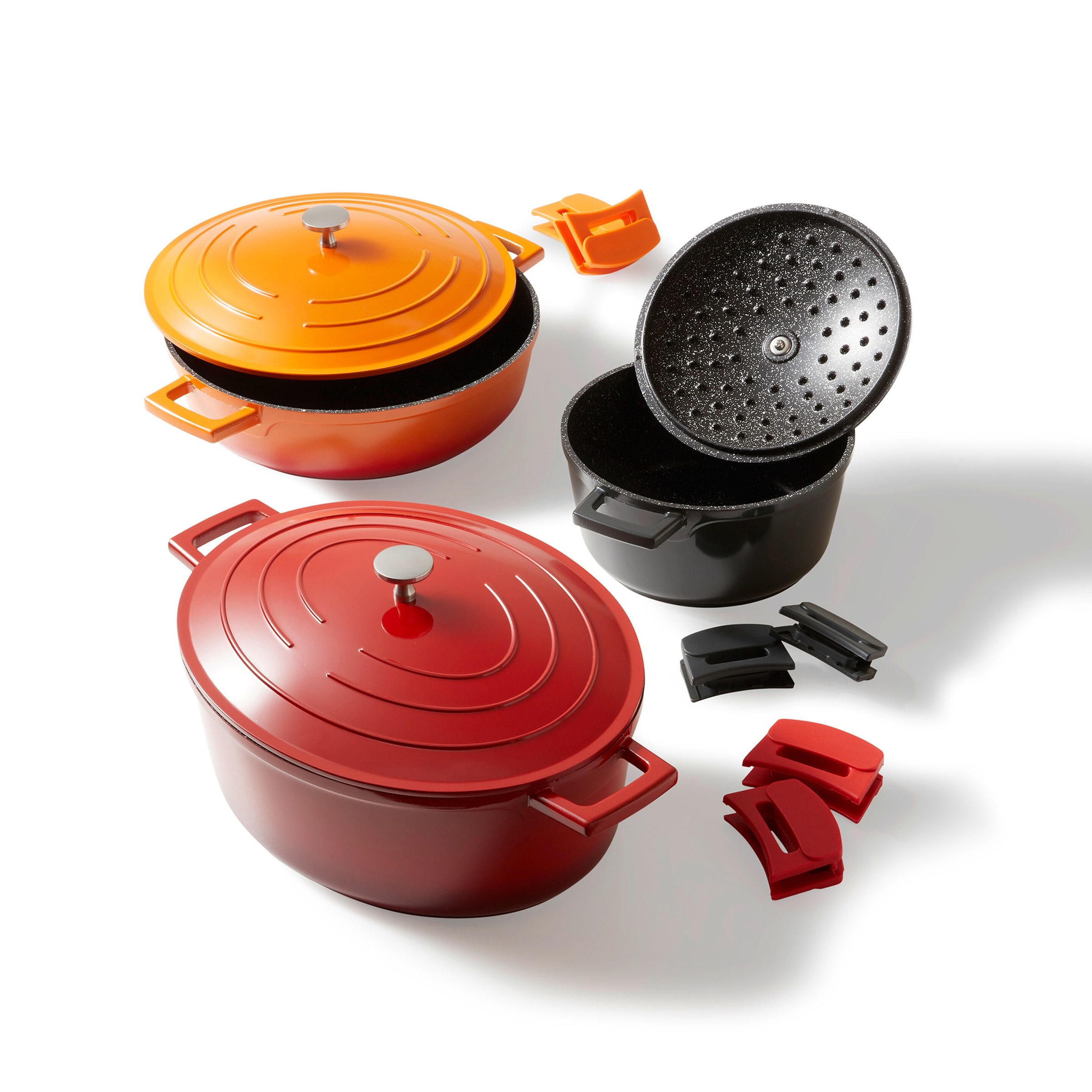 STONELINE® STONELINE Cocotte Bräter Set 3-teilig | mit Deckeln