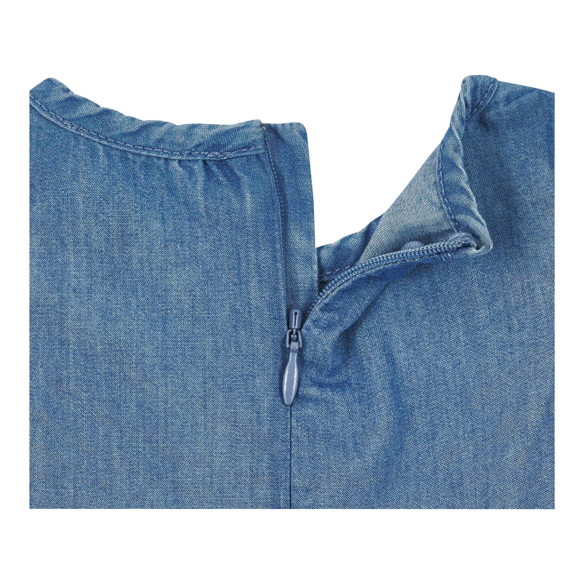 Thumbnail - Steiff Jeans-Kleid kurzarm Bär Rüschen