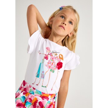 T-Shirt Mädchen Pailletten Tüll