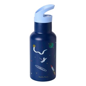 Edelstahl-Trinkflasche mit Strohhalm, 350ml