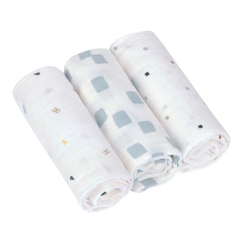 Lot de 3 langes en gaze 60x60 cm