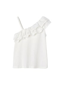 Asymmetrisches Mädchen Volant-Top