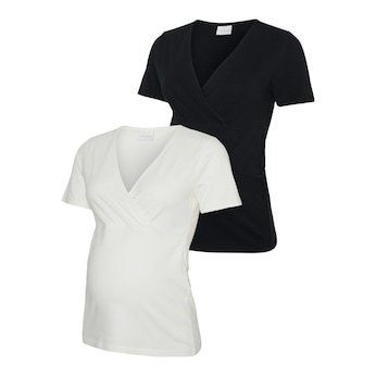 Lot de 2 T-shirts de grossesse et d’allaitement