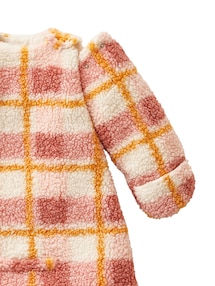 Baby Auto-Schlafsack KARO aus Teddyfleece