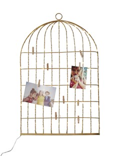 Kinderzimmer Memoboard mit Licht „Vogelbauer“