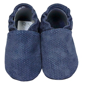 Krabbelschuhe blau geprägt