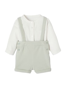 Festliches Baby-Set: Hemd & Shorts mit Trägern