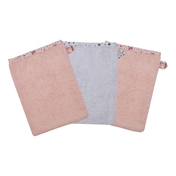Lot de 3 gants de toilette 15 x 21 cm