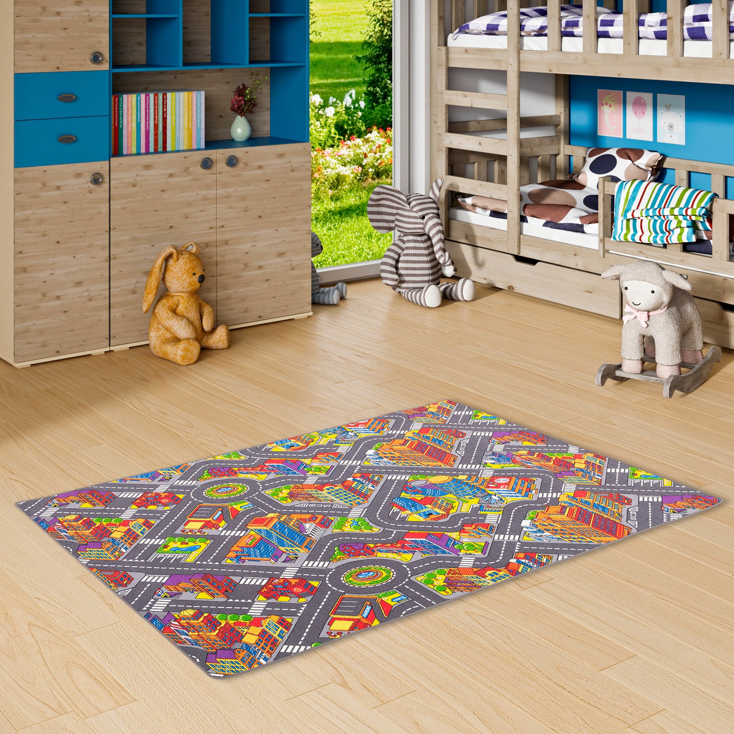 Snapstyle Kinder Spiel Teppich Straßenteppich 3D Big City