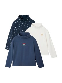 3er-Pack Mädchen Rollkragenshirts