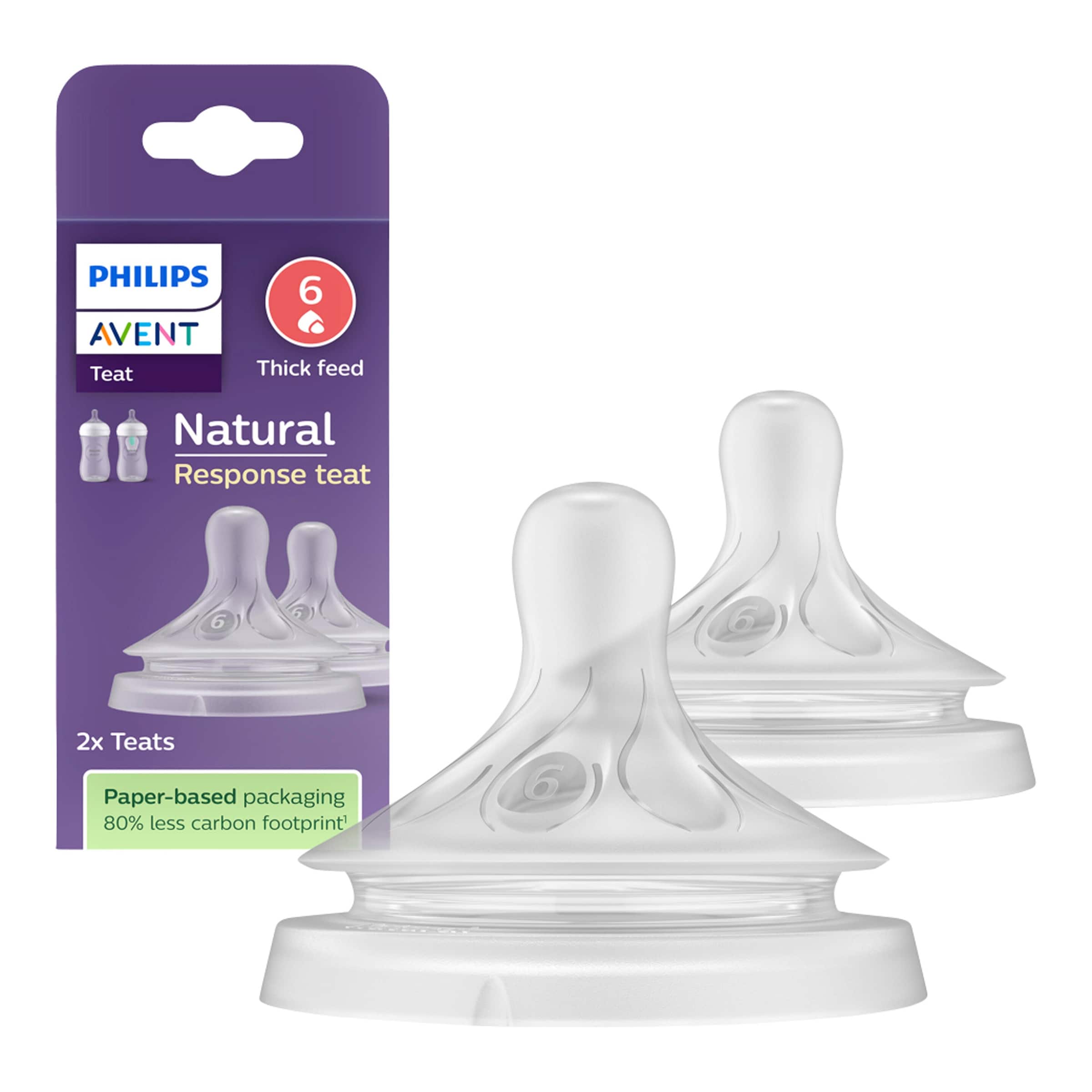 Philips Avent 2er-Pack Natural Response Sauger, Silikon, Stufe 6, ab 6M