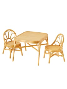Kinderzimmer-Set: 2 Stühle & Tisch aus Rattan BOHO