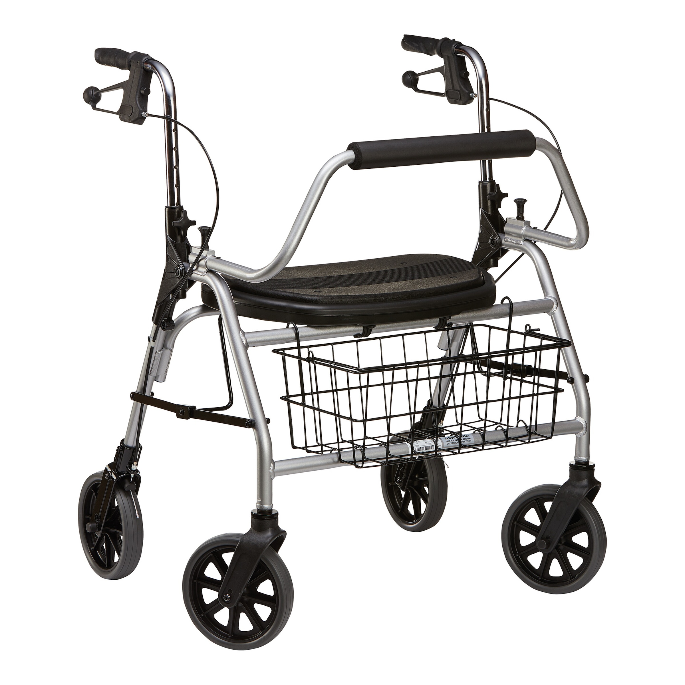 Schwerlast-Rollator XXL bis 200 kg mit Sitz und Korb schwarz
