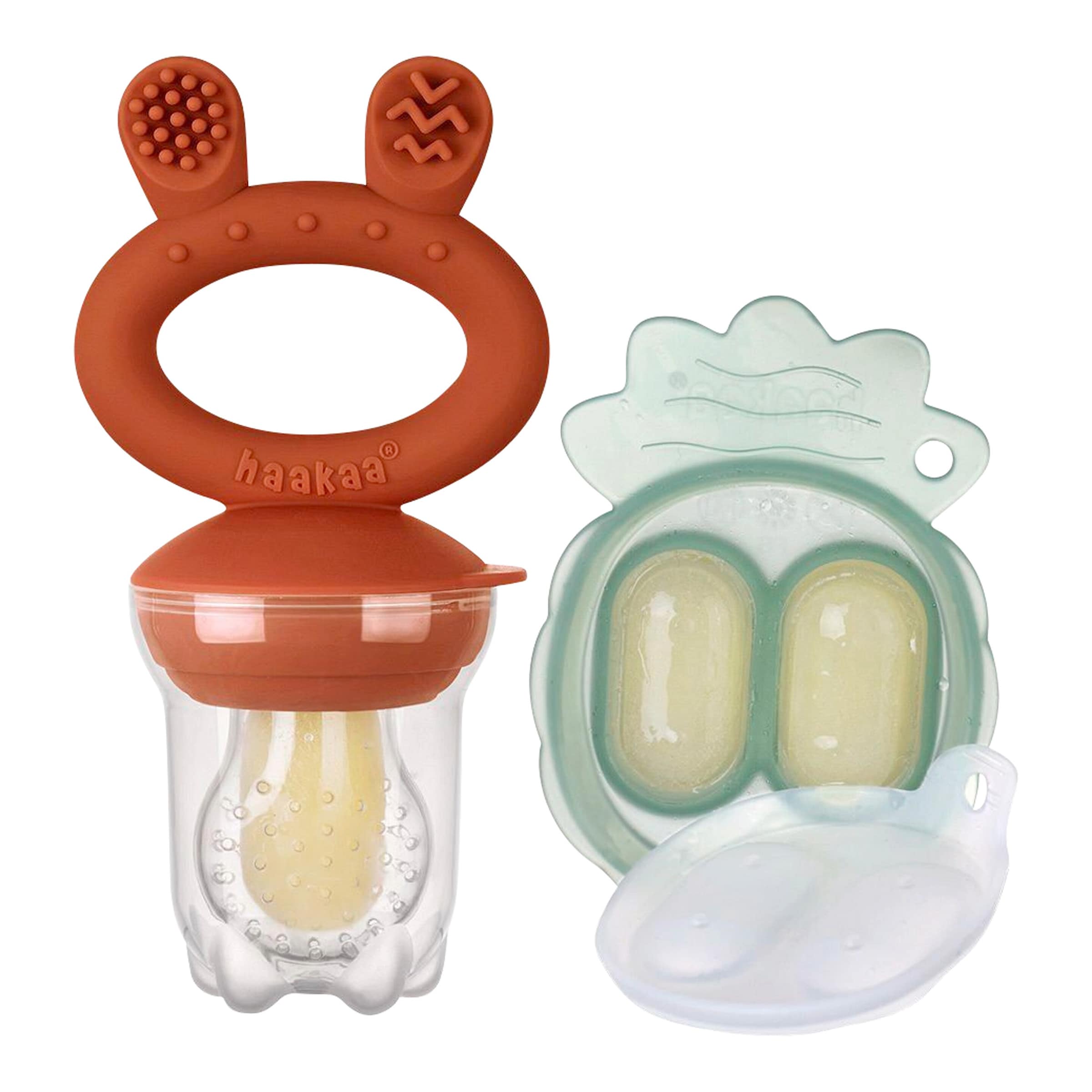Haakaa Unisex Baby Dunkelrot 2-Tlg. Fruchtsauger Set - Image 2