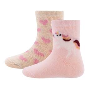 Lot de 2 paires de chaussettes licorne coeurs