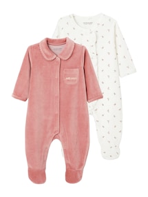 2er-Pack Baby Samt-Strampler
