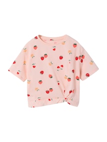 T-Shirt mit Knoten Mädchen, mit Recycling-Baumwolle