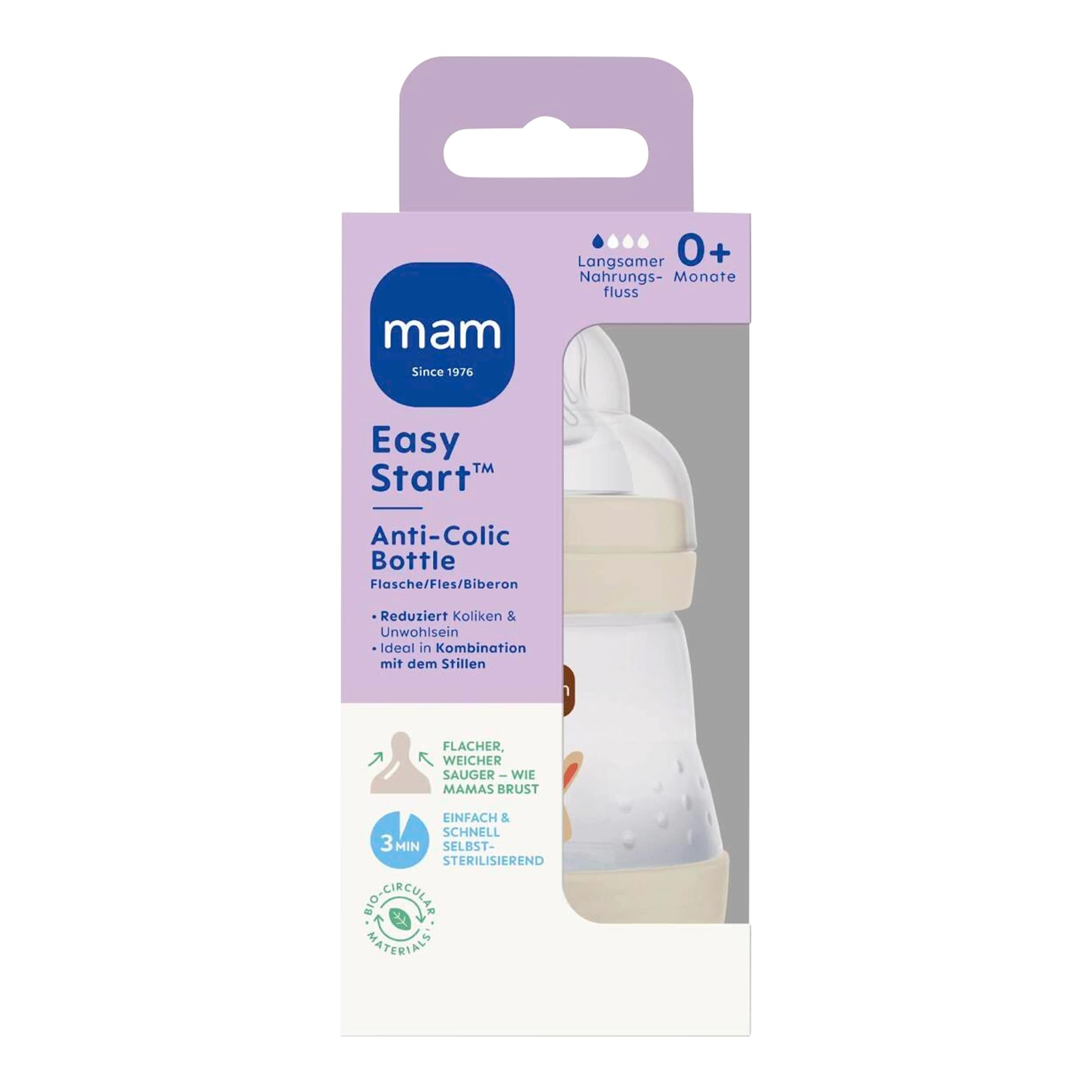 Mam Babyflasche Easy Start matt, Anti-Kolik, 160 ml, ab 0M