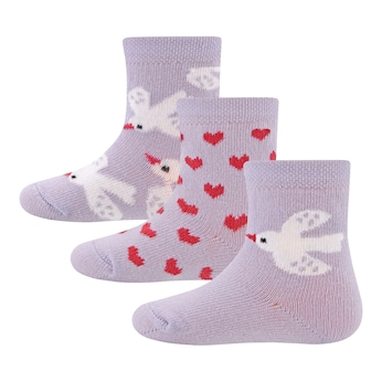 Lot de 3 paires de chaussettes oiseaux coeurs
