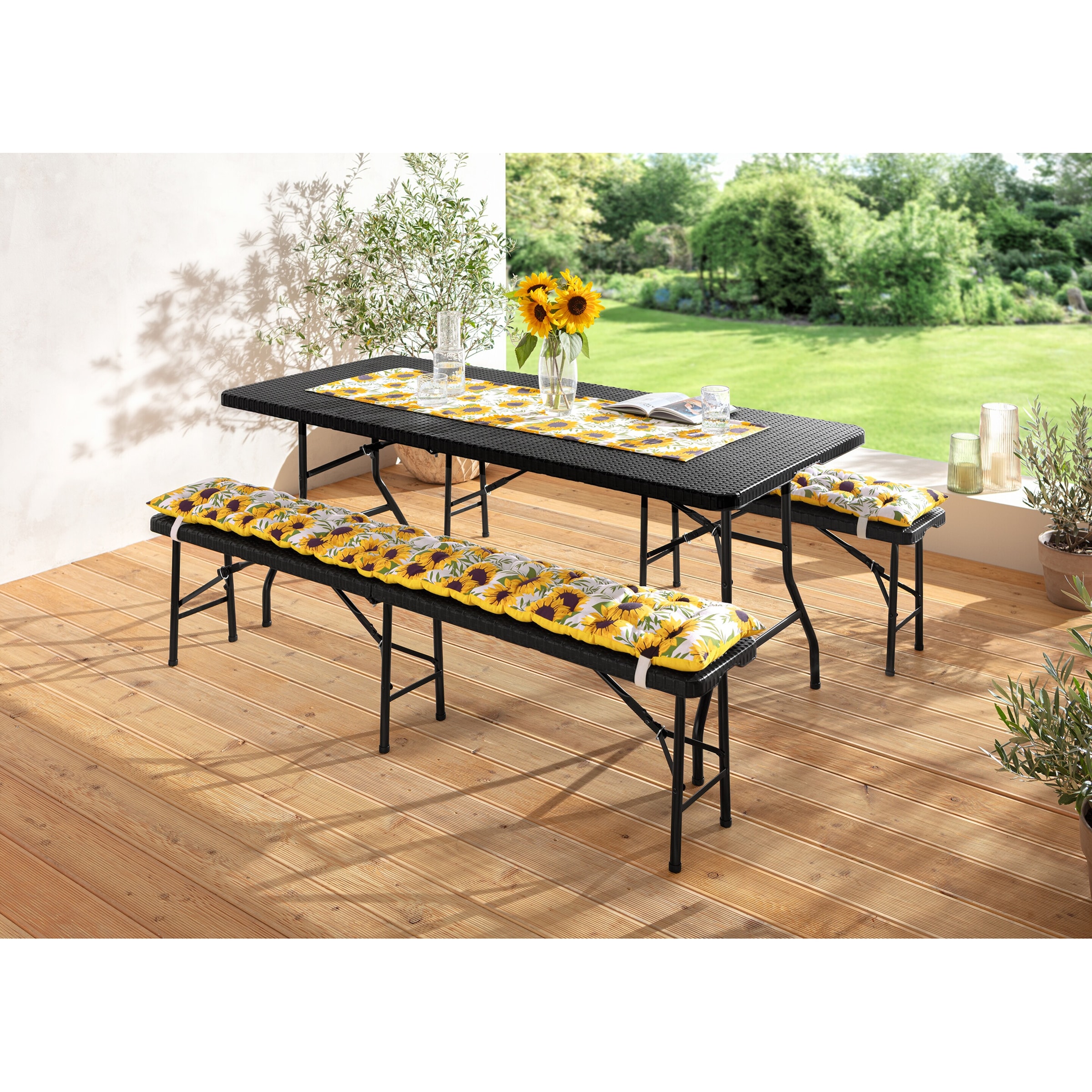 Wende-Tischläufer „Sonnenblume“, 140x40 cm