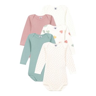 5er-Pack Bodys langarm Herzen