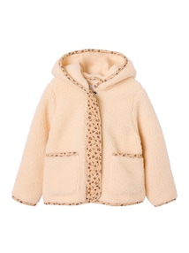 Übergangsjacke aus Teddyfleece mit Kapuze Mädchen