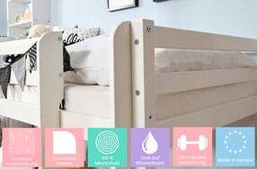 Etagenbett Stockbett Rene Kiefer massiv Weiß