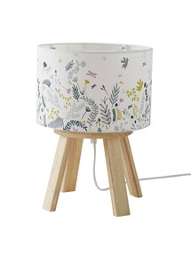Nachttischlampe BOTANIK mit Blumenprint, Kinderzimmer