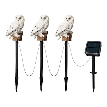 Solar-LED-Stecker "Schneeeule", 3 Stück