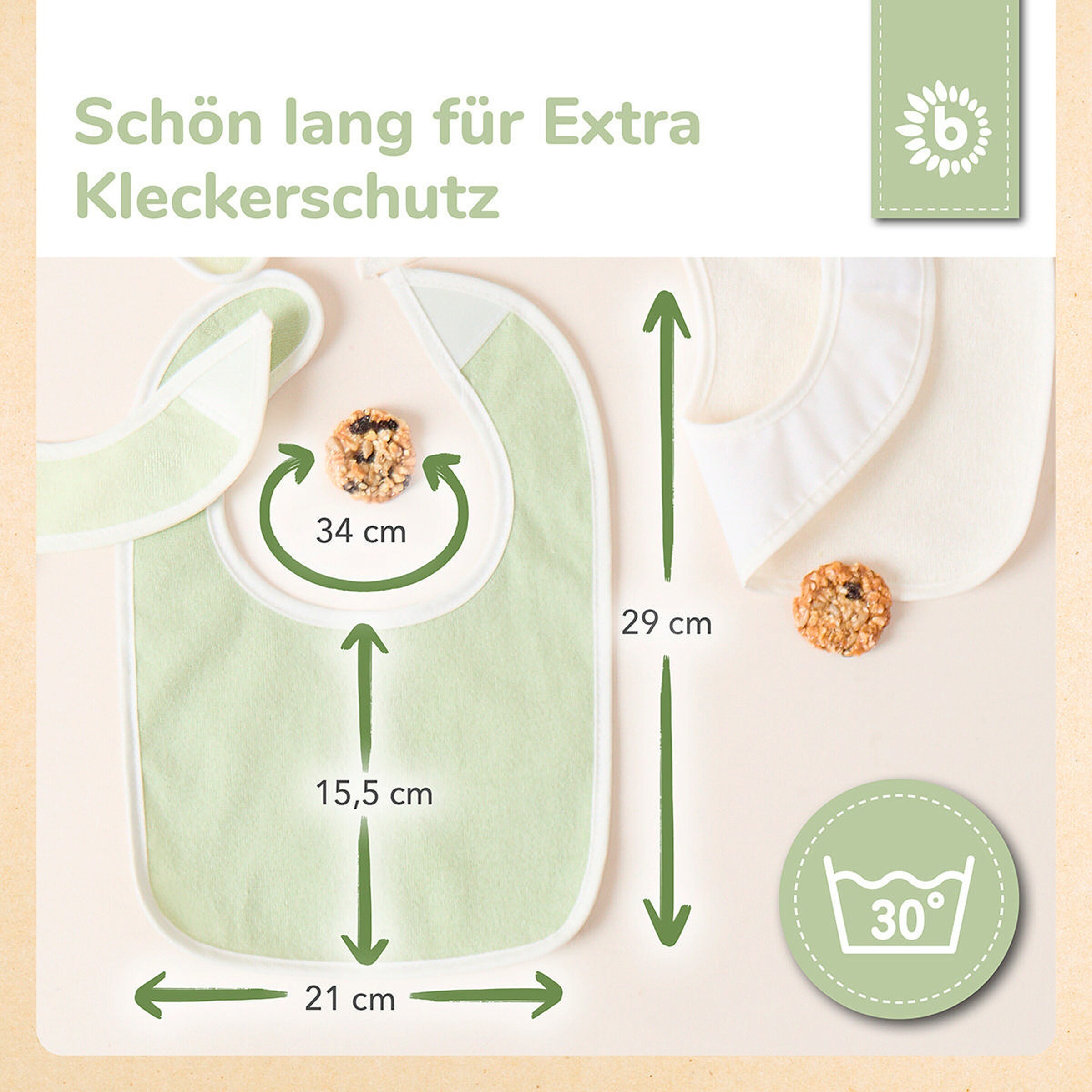 Thumbnail - Bieco Baby Lätzchen 5er Pack abwaschbar - ab Geburt