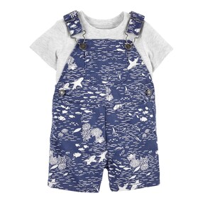2-tlg. Set T-Shirt und Latzhose kurz