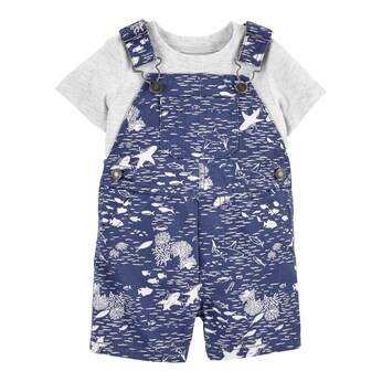 2-tlg. Set T-Shirt und Latzhose kurz