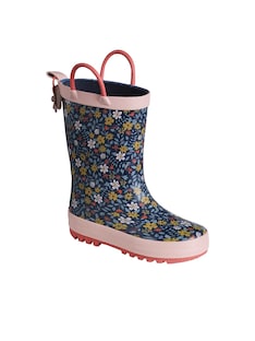 Kinder Gummistiefel mit Blumenmuster und Henkeln