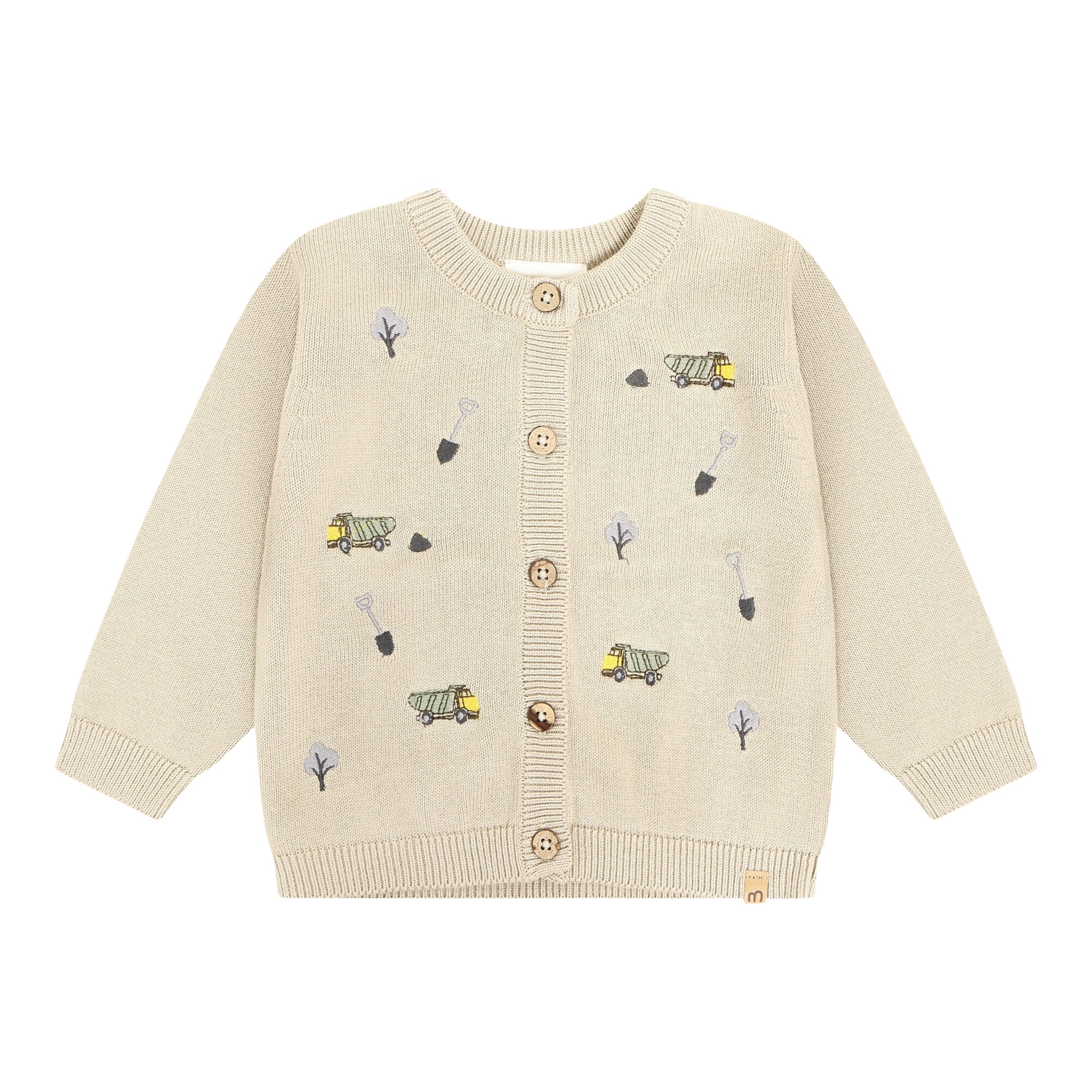 Minymo Strickjacke Baustellenfahrzeuge